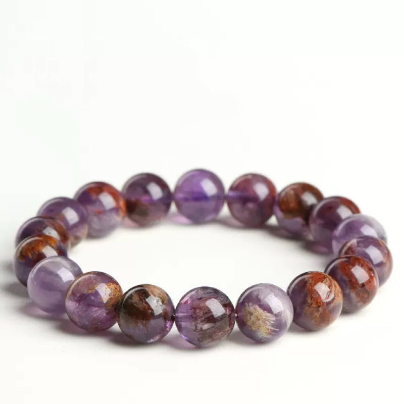 Amethyst Phantom Quartz bracelet – spiritual healing crystal for wisdom and energy cleansing