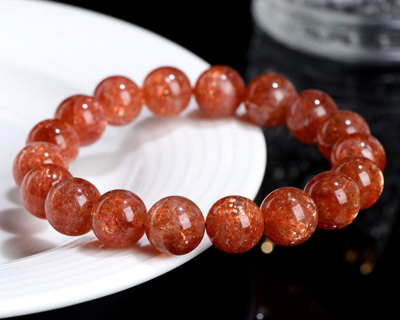 Bracelet with crystal beads – heliolite stone for warmth and manifestation