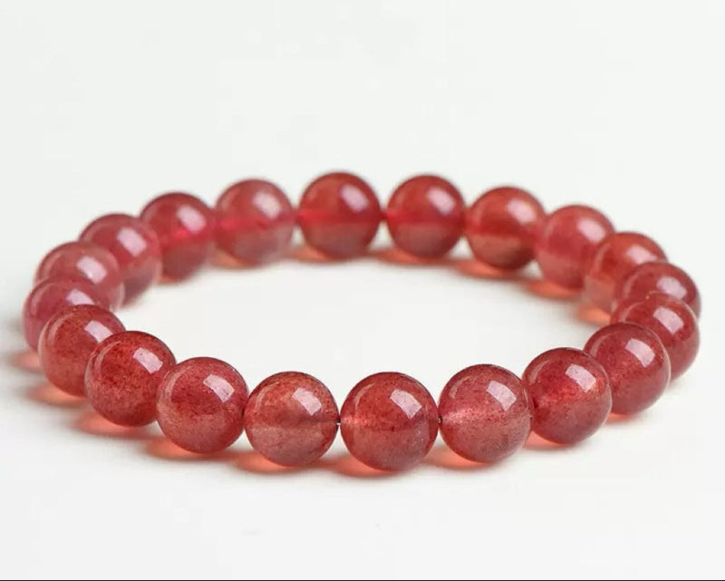 Bracelet with crystal beads – pink strawberry quartz for emotional balance and beauty