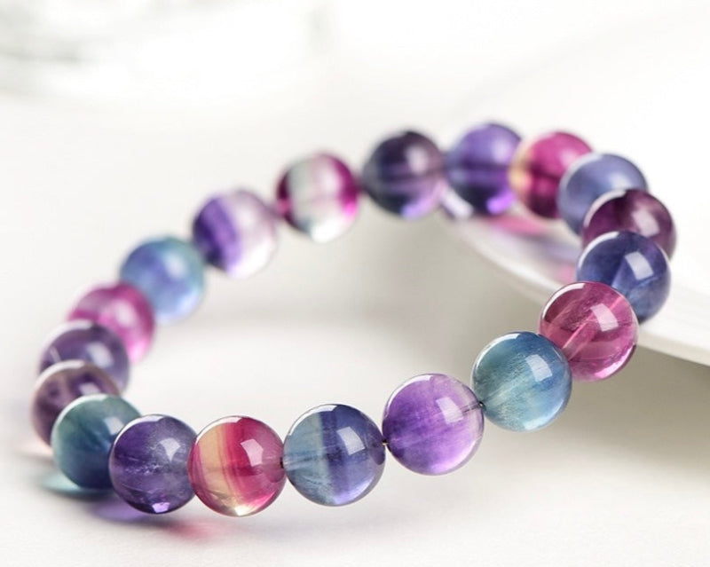 Fluorite crystal bracelet for meditation – energy crystal bracelet for positivity, calm, and clarity