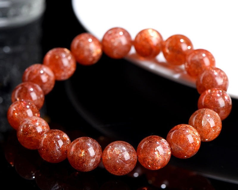 Crystal bracelet for confidence – golden sunstone beads for abundance and energy