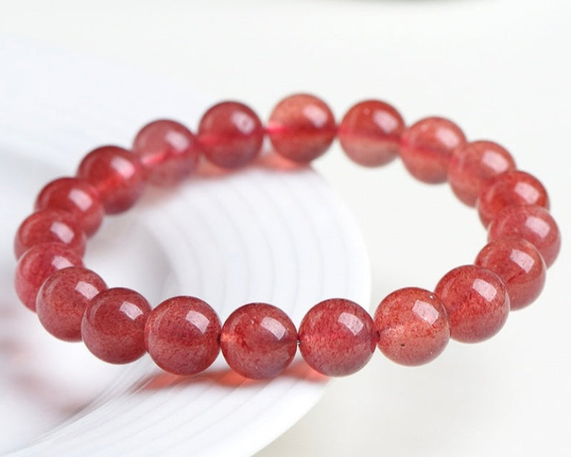 Crystal bracelet for love and positivity – strawberry quartz healing stone