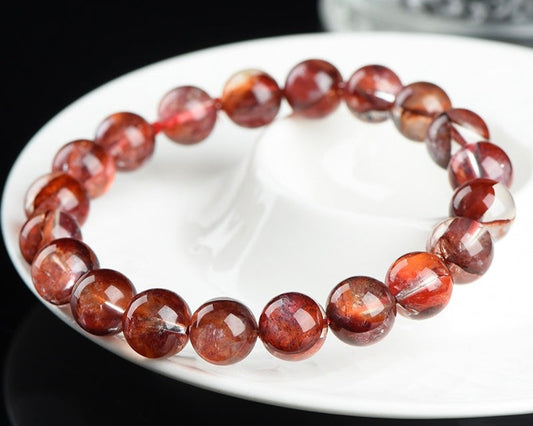 Crystal bracelet for men – dark hematoid quartz for focus, strength, and confidence