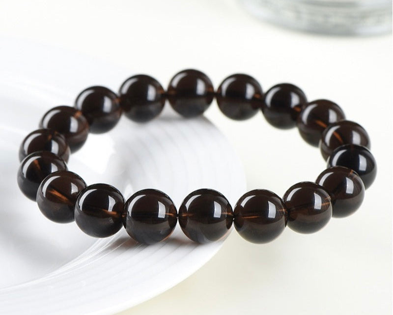 Crystal bracelet for men – smoky quartz for protection, focus, and emotional stability