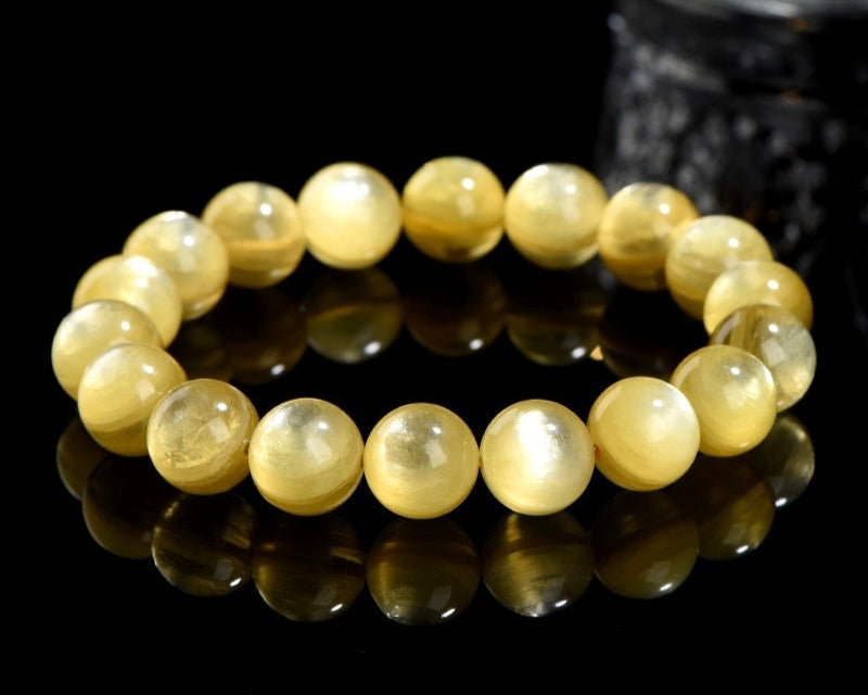 Yellow Lepidolite bracelet promoting positive energy and self-confidence