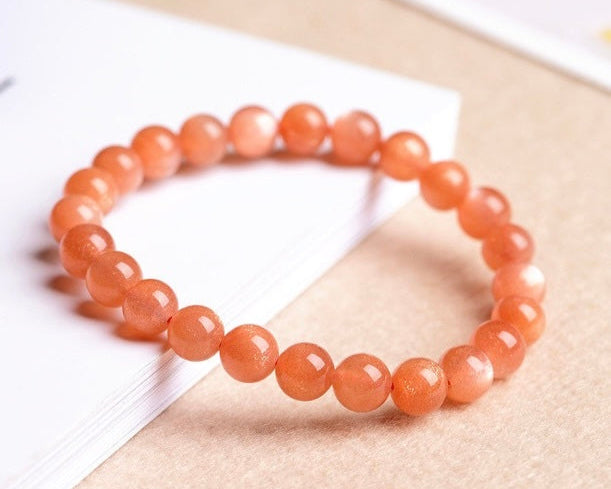 Orange Sunstone bracelet for stress relief and boosting vitality