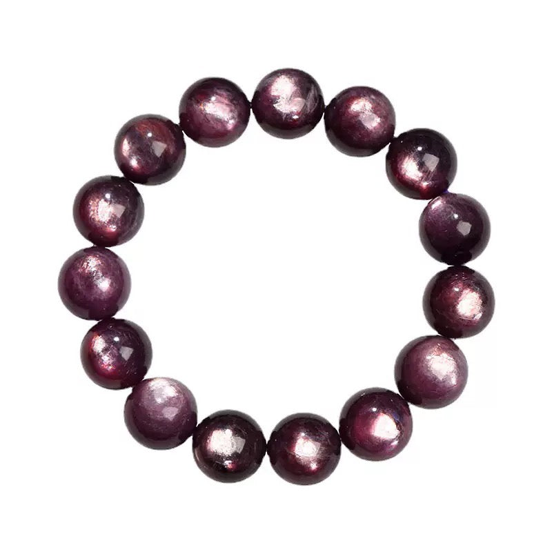 Dark Purple Lepidolite crystal bracelet with calming healing beads for women and men