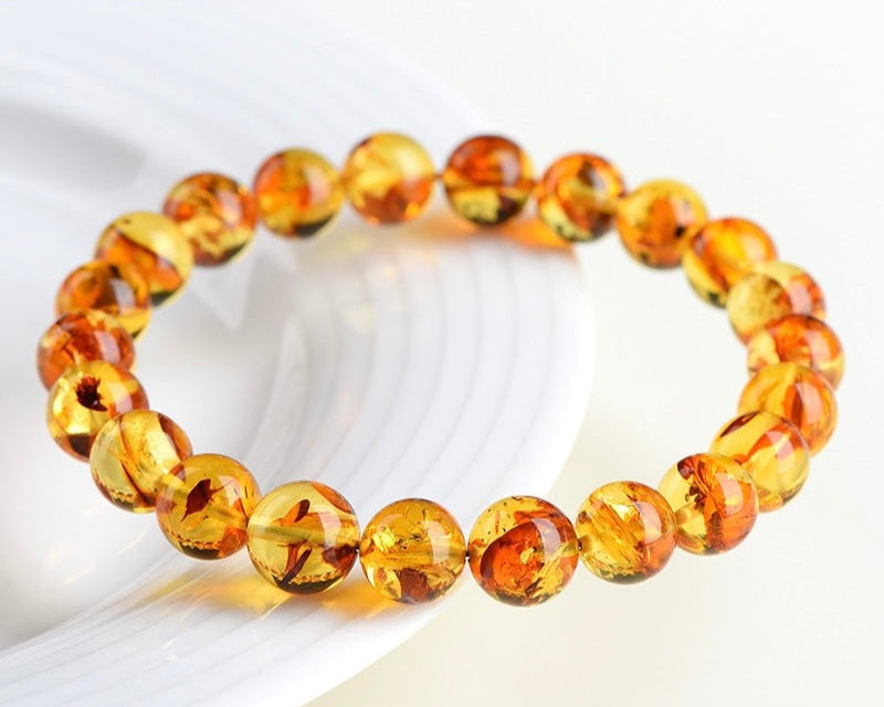 Flower Amber crystal bracelet supporting anxiety relief and emotional calm
