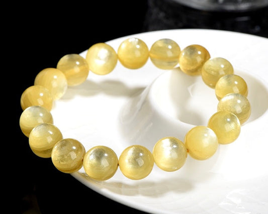 Healing crystal bracelet featuring Yellow Lepidolite for anxiety reduction and emotional balance