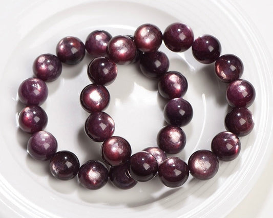 Healing crystal bracelet with Dark Purple Lepidolite to soothe anxiety and promote calm