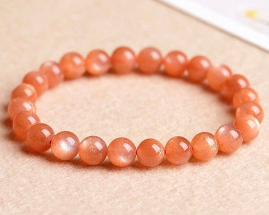 Healing crystal bracelet featuring Orange Sunstone for confidence and happiness