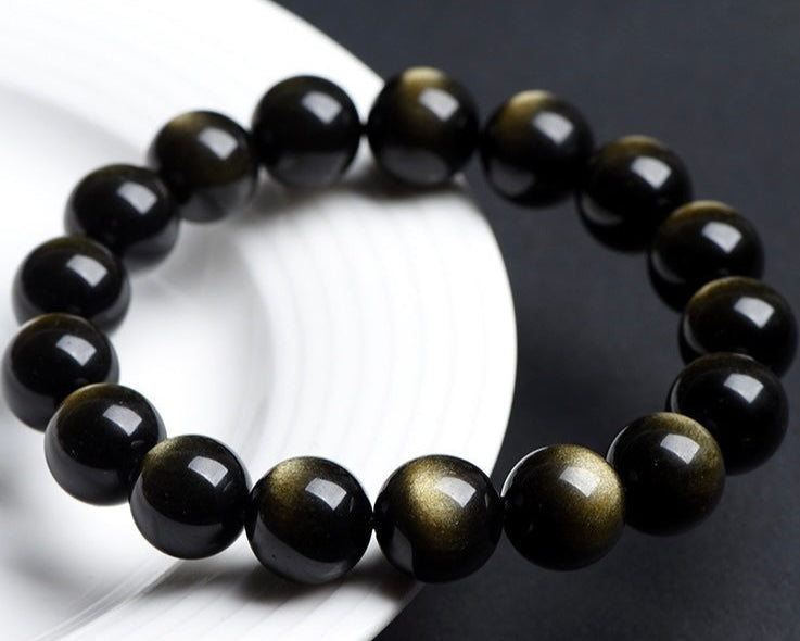 Healing crystal bracelet featuring Gold Obsidian to relieve stress and boost confidence