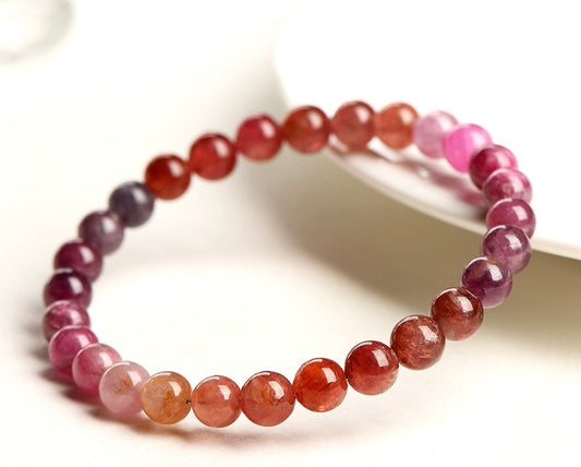 Healing crystal bracelet made from multicolor spinel stones for women