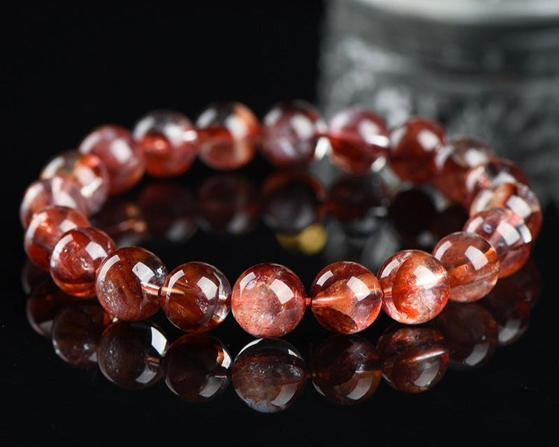 Healing crystal bracelet – red hematoid quartz for clarity, energy, and grounding
