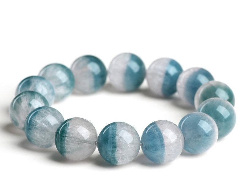 Healing crystal bracelets with blue green fluorite – crystals for overthinking, positivity, and focus