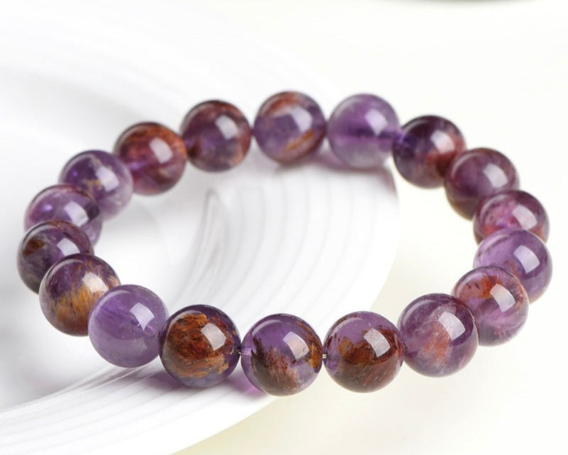 Healing crystals bracelet – amethyst phantom for inner peace, protection, and meditation