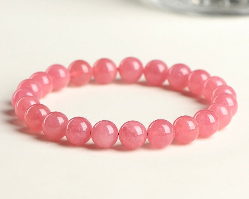 Healing bracelet with Rhodochrosite crystals – heart chakra bracelet for love, compassion, and peace