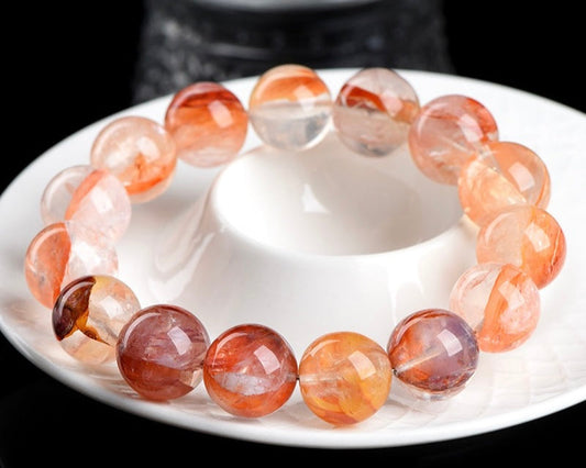 Hematite quartz bracelet – red-toned crystal for stress relief and energy flow