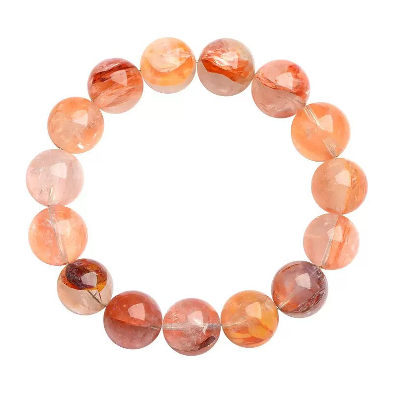 Hematoid quartz bracelet – healing crystal for grounding, clarity, and protection
