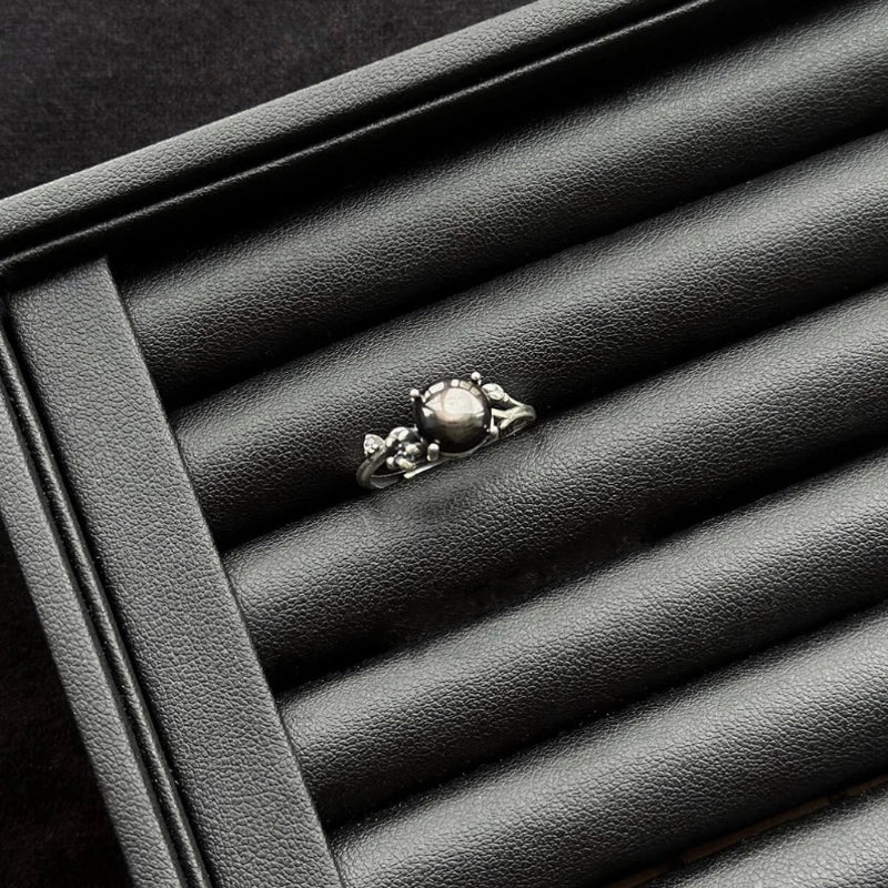 Hypersthene Sterling Silver Ring with sterling silver, crystal ring for protection and inner calm