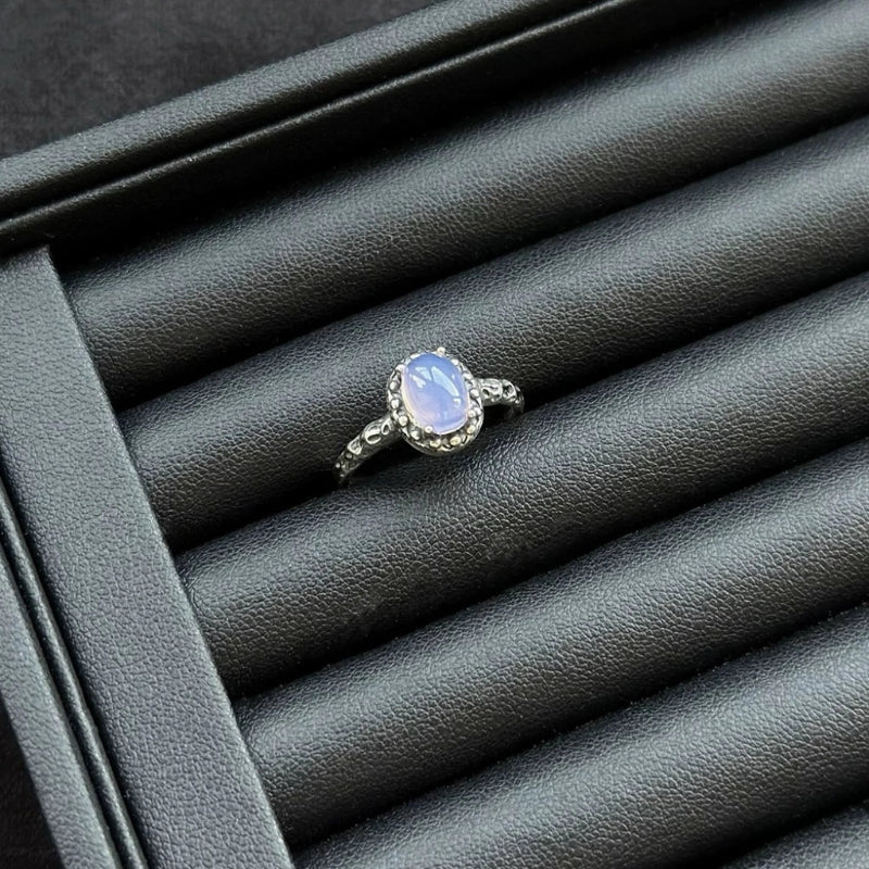 Lavender Milky Amethyst Ring with sterling silver, crystal for intuition and peaceful energy