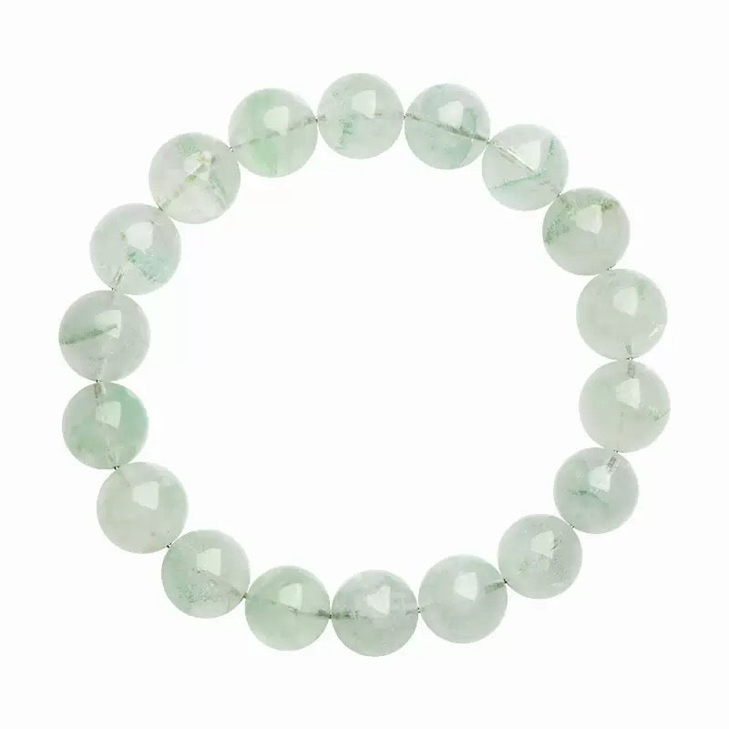 Light Green Phantom Quartz crystal bracelet with natural healing beads for women and men
