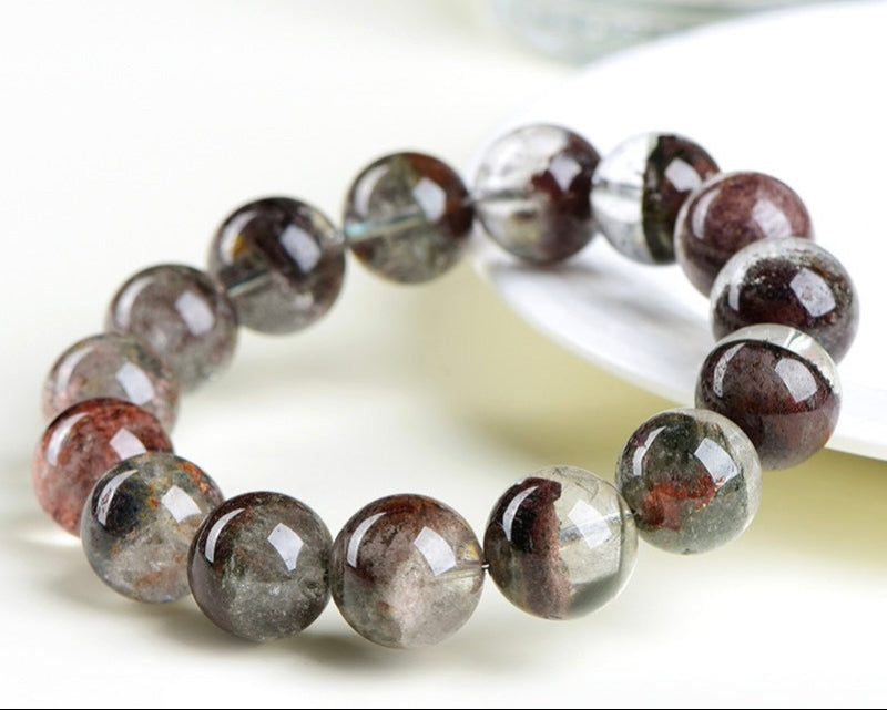 Handmade Monet Phantom Quartz bracelet – natural energy stone for growth and transformation