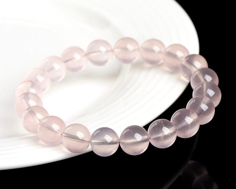 Natural Rose Quartz beaded bracelet – healing gift for her with crystals for love and comfort