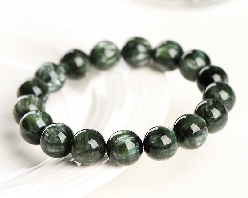 Natural Green Seraphinite bracelet – best crystal for empaths and emotional healing