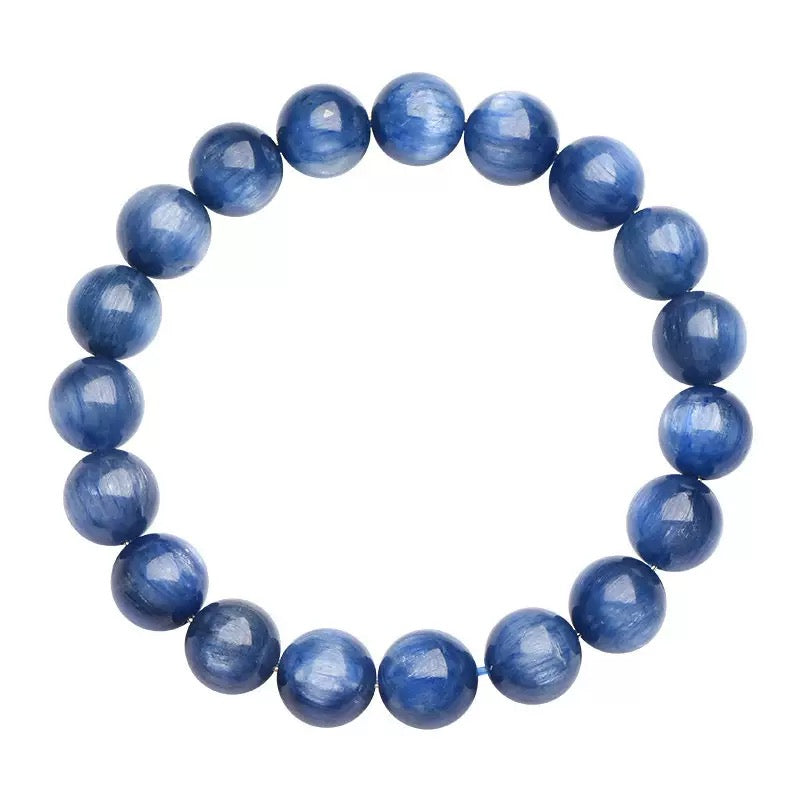 Old Mine Cat’s Eye Kyanite crystal bracelet with shimmering healing beads for women and men