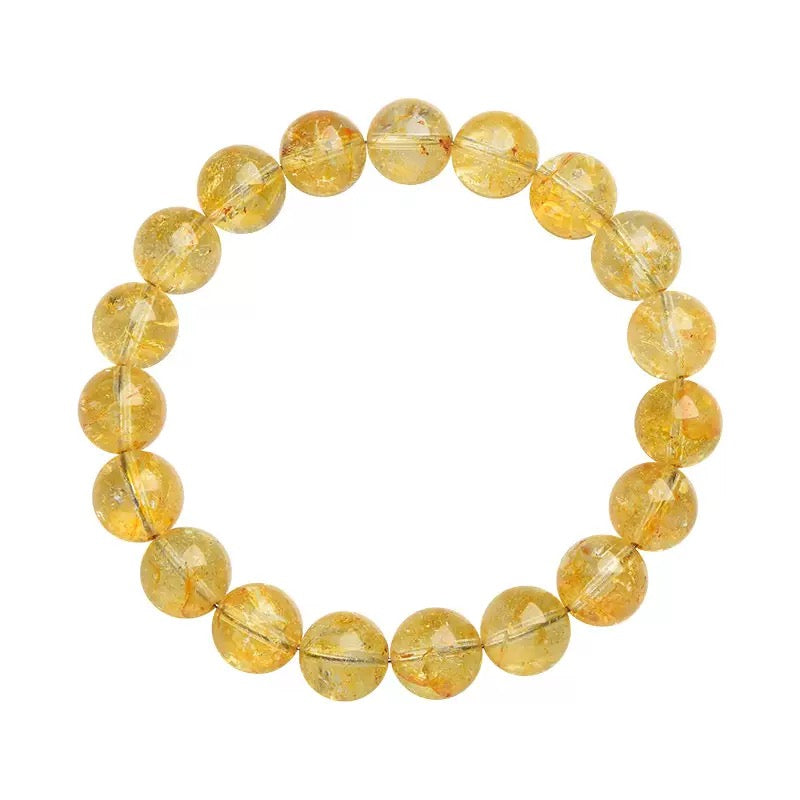 Osmanthus Yellow Topaz crystal bracelet with vibrant healing beads for women and men