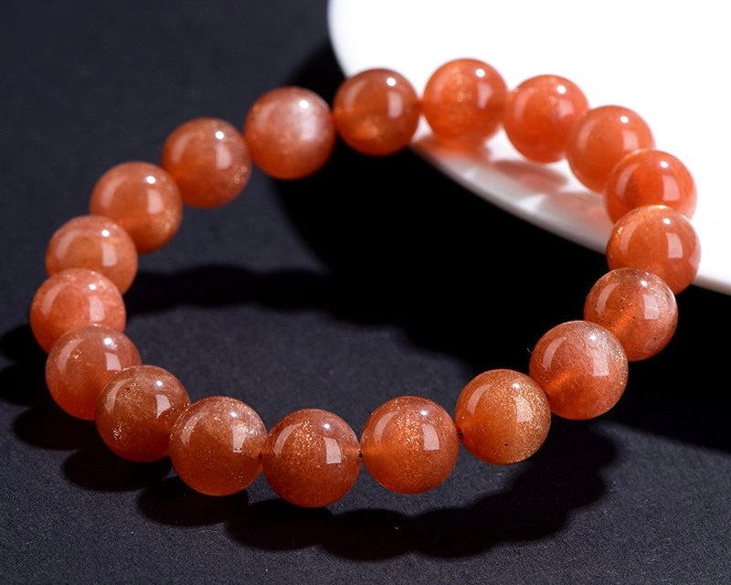 premium beaded bracelet with orange moonstone – creativity and confidence boosting