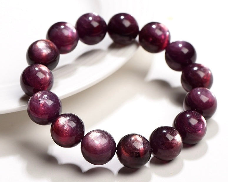 Purple Lepidolite crystal bracelet enhancing mental clarity and meditation