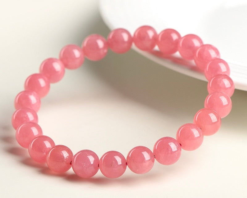 Beaded crystal bracelet made with Rhodochrosite – natural healing stone for inner peace and emotional strength
