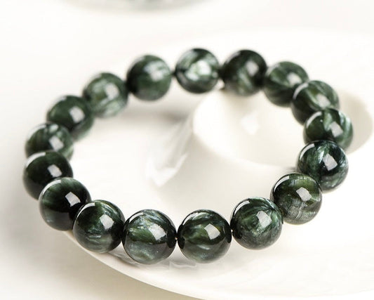 Seraphinite bracelet – transformation stone for spiritual growth, intuition, and balance