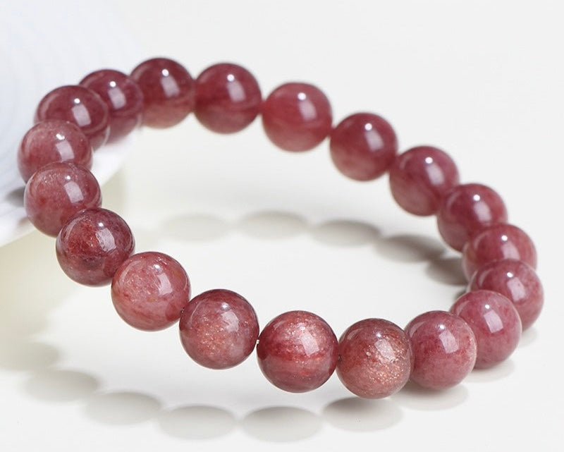 Strawberry Quartz crystal jewelry – bracelet for self-love, romantic energy, and heart healing