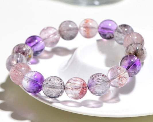 Super Seven healing bracelet – gemstone bracelet for meditation, focus, and spiritual growth