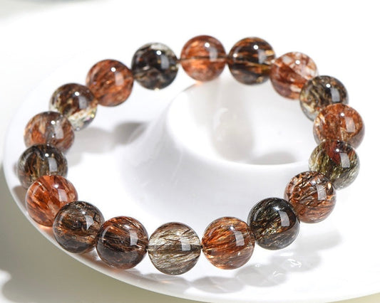 Super Seven crystal bracelet – unisex bracelet for focus, manifestation, and chakra alignment
