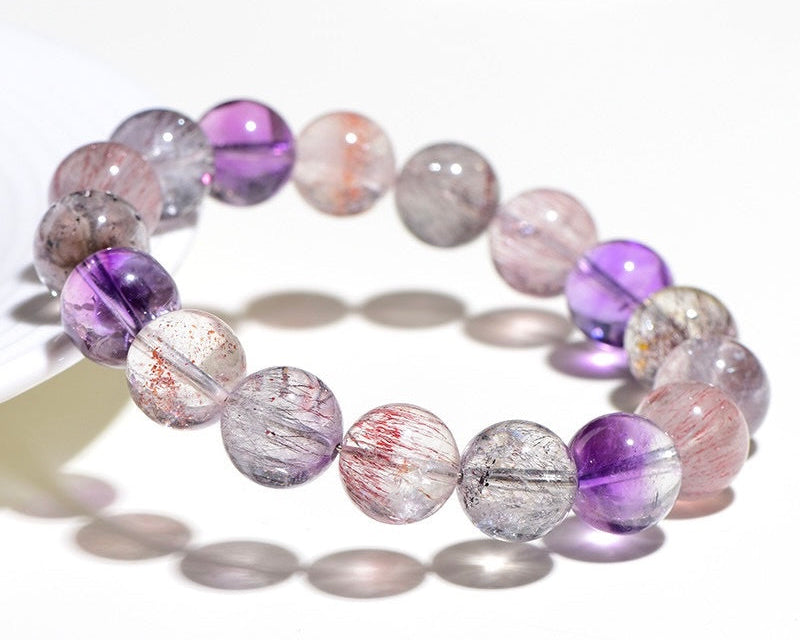 Healing and protection crystals – Super Seven bracelet with seven minerals in one for energy alignment