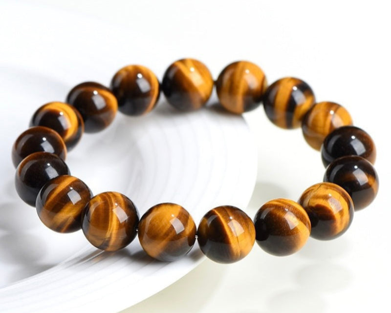 Crystal bracelet with Tiger Eye stones – healing and protection crystals for men’s energy and focus