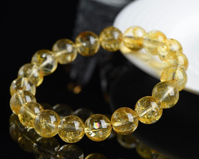 Unique handmade Osmanthus Yellow Topaz crystal bracelet for manifestation and growth