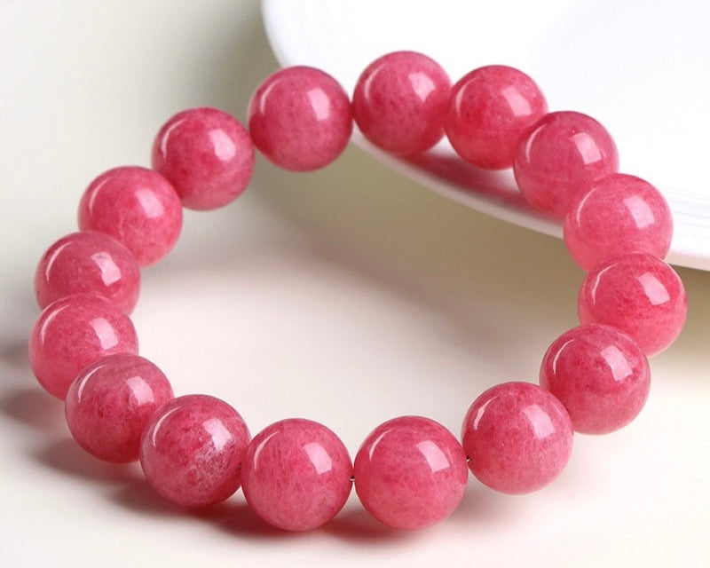 Women’s crystal bracelet – rhodonite for relationships, peace, and emotional balance