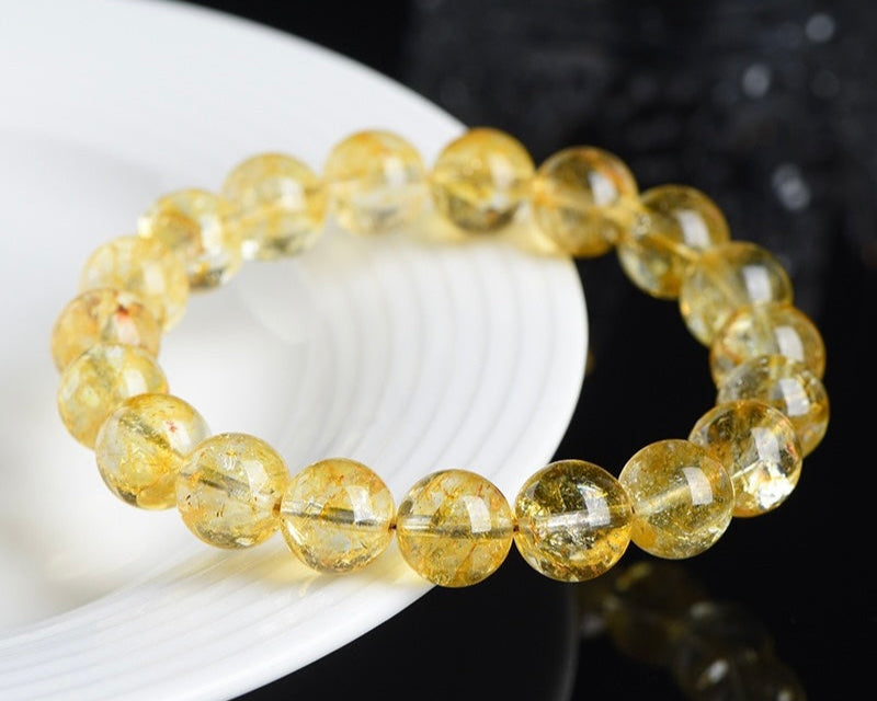 Yellow Topaz crystal bracelet attracting good fortune and positive energy