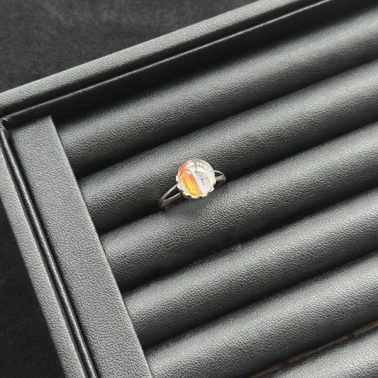 Red Rabbit Hair Rutilated Quartz Sterling Silver Ring