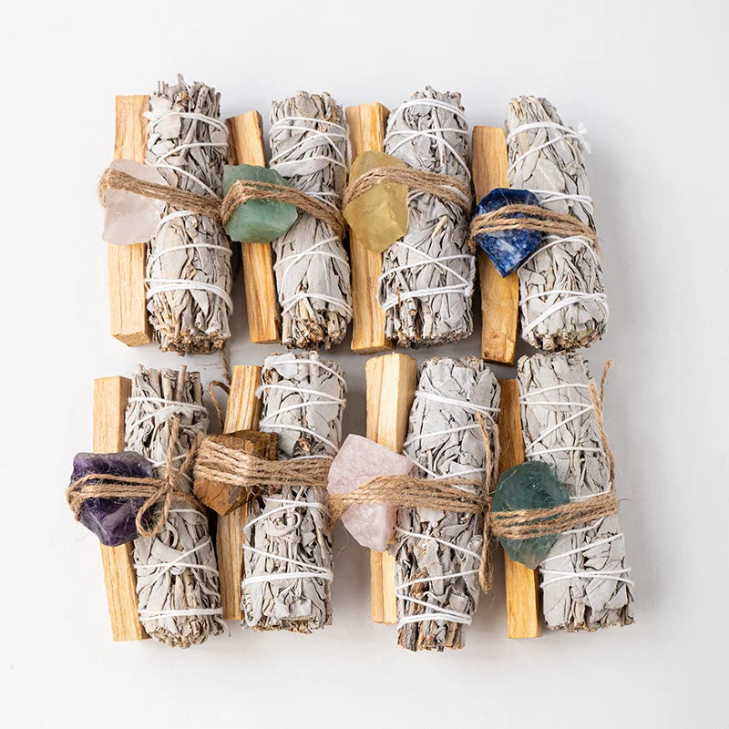A beautiful collection of aesthetic small art, natural healing crystals, and unique gemstone desk accessories for positive energy decor.