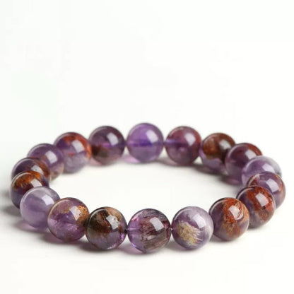 Amethyst Phantom Quartz bracelet – spiritual healing crystal for wisdom and energy cleansing