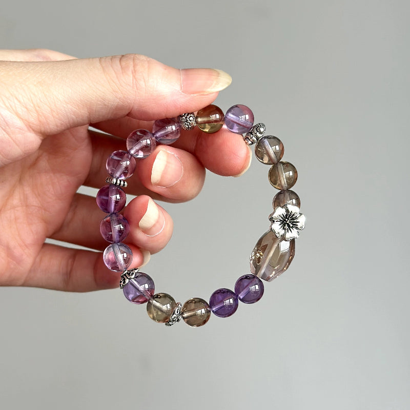 Beaded bracelet made with natural Ametrine – perfect for manifestation, balance of masculine and feminine energy, and stress relief.