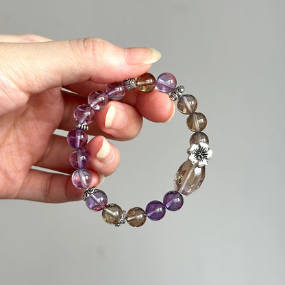 Beaded bracelet made with natural Ametrine – perfect for manifestation, balance of masculine and feminine energy, and stress relief.