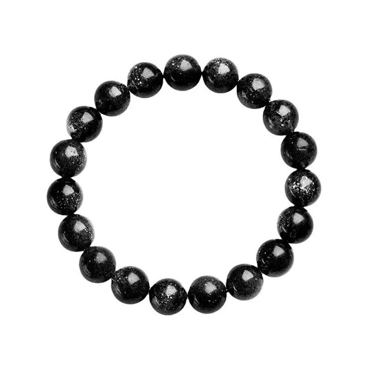 Black Sparkling Sunstone crystal bracelet with shimmering healing beads