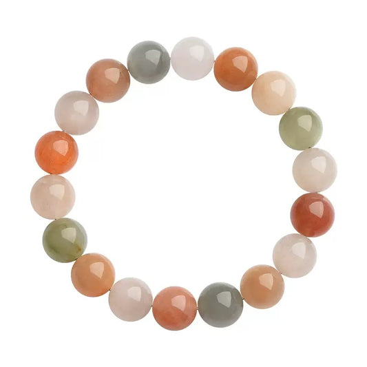 Colorful rutilated quartz and rabbit hair quartz bracelet – multi-gem crystal for energy and creativity